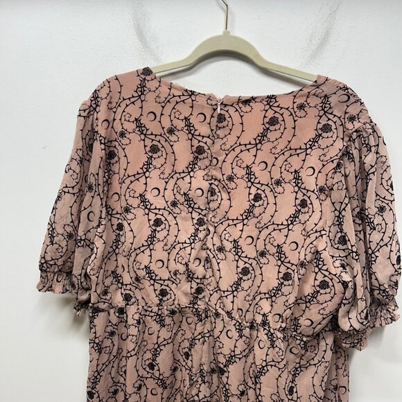 Disturbia rosethorn corset Pink and Black Midi Dress plus size US 16 - Picture 8 of 11